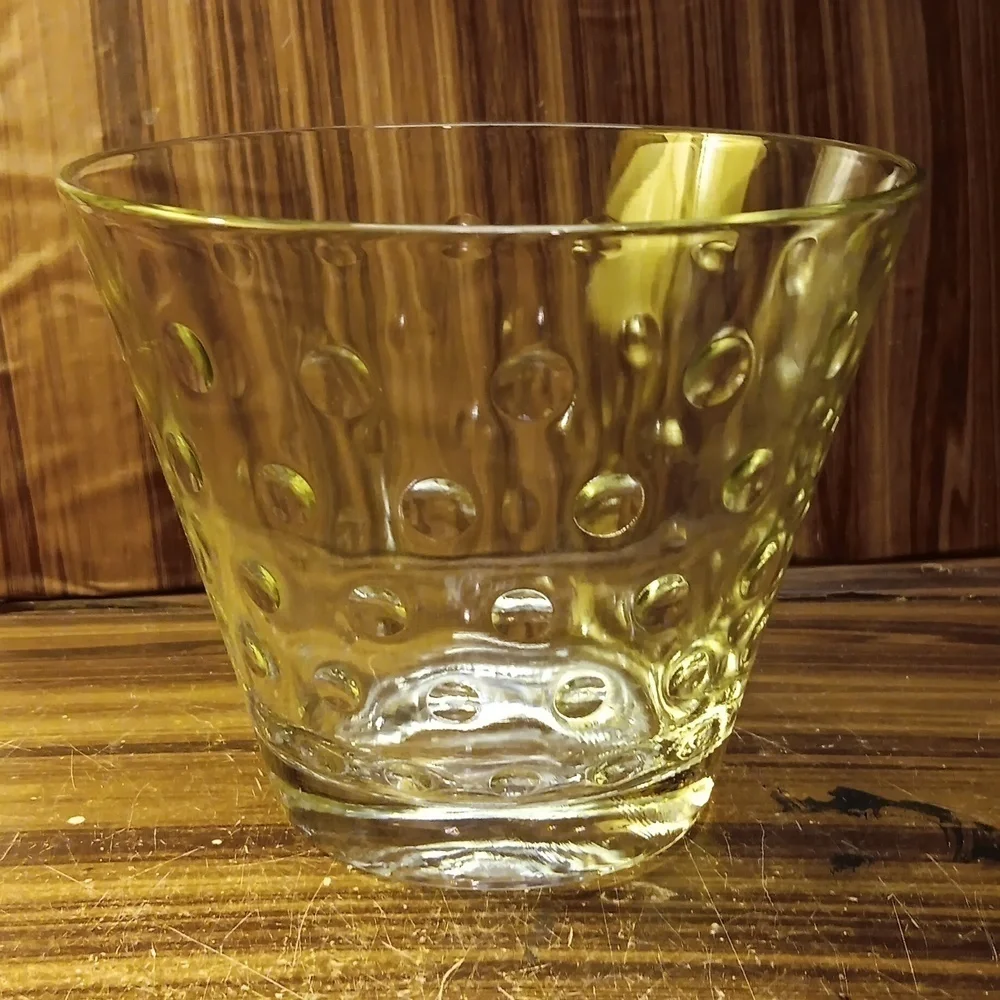 Vintage 1970s mcm barware Atlas glass polka dot ice bucket